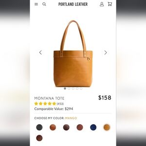 Portland Leather Mango Tote Bag